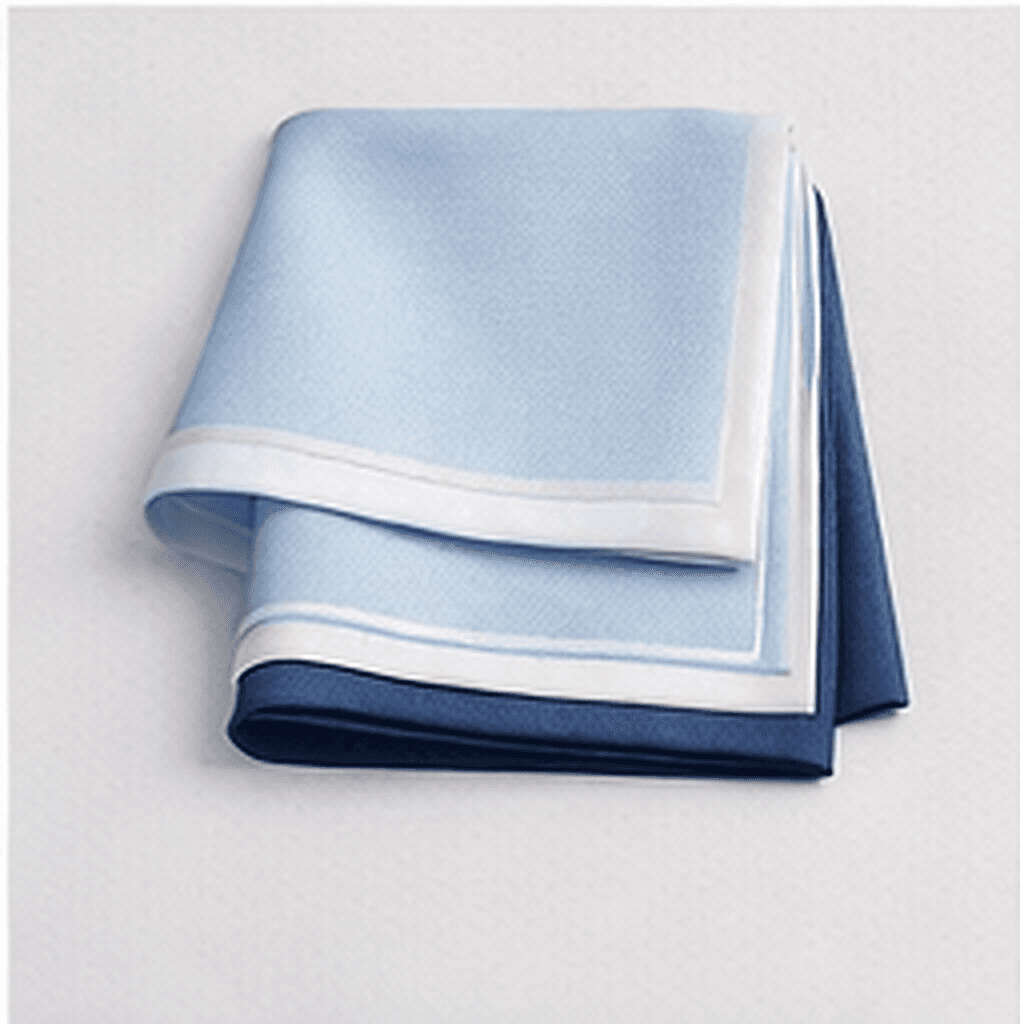 バイカラーポケットチーフ（ブルー）