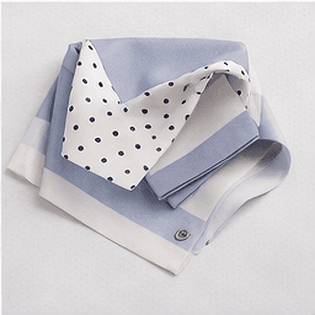 ドットスカーフ（ホワイト×ネイビー）