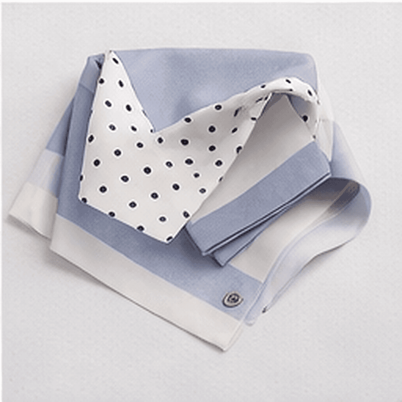 ドットスカーフ（ホワイト×ネイビー）